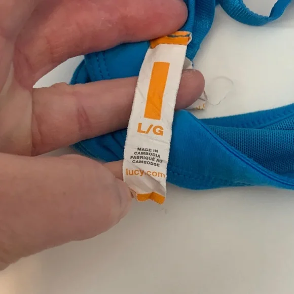 Lucy blue sports bra - convertible straps - size large - Picture 2 of 3